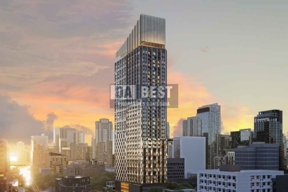 Time Square 9 – The Gatsby Residence BKK1 3D view focusing on rooftop gardens and sky lounges.